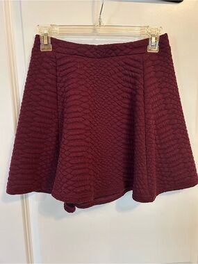 Cotton On Quilted Circle Skater Skirt - Burgundy